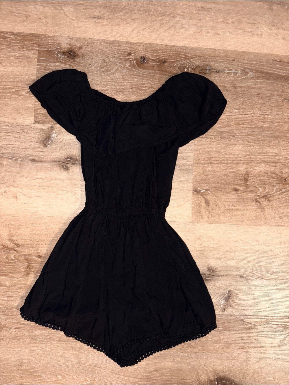 Hollister Black Off-the-Shoulder Romper